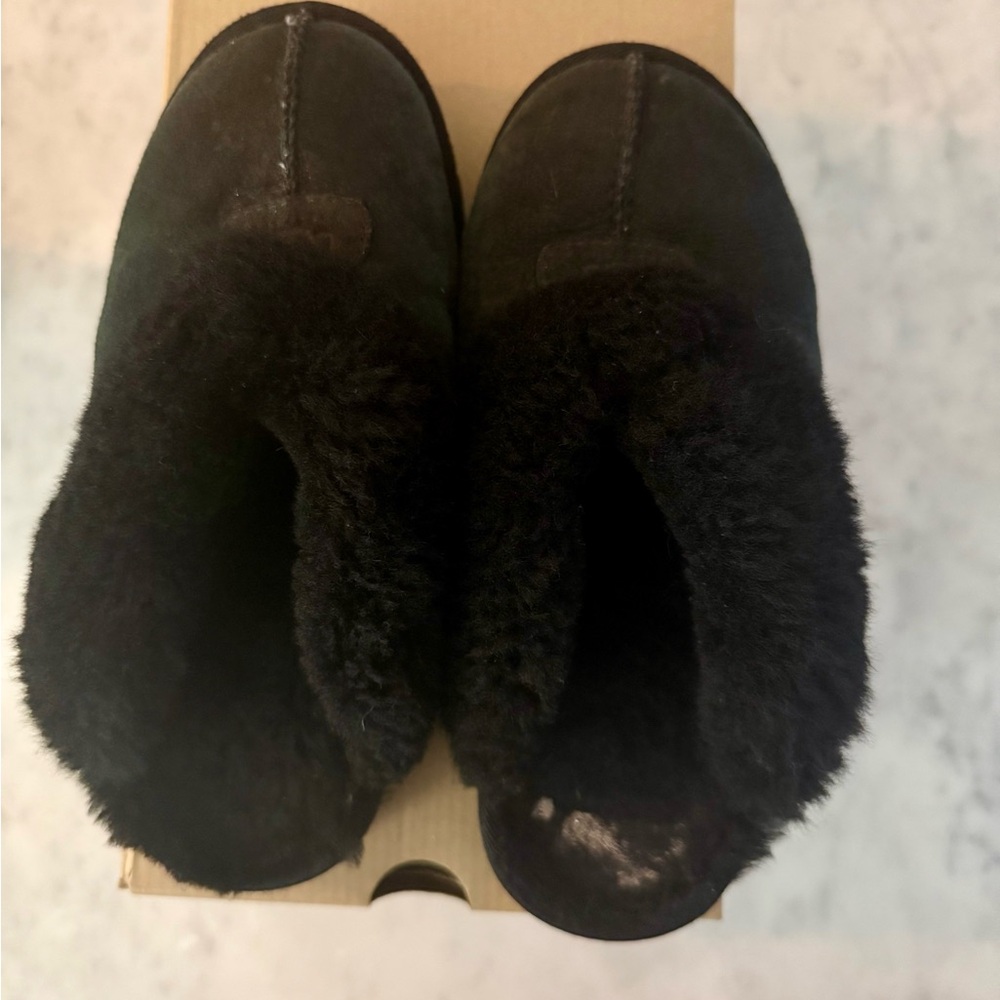 UGG Black Suede Cozy Slippers